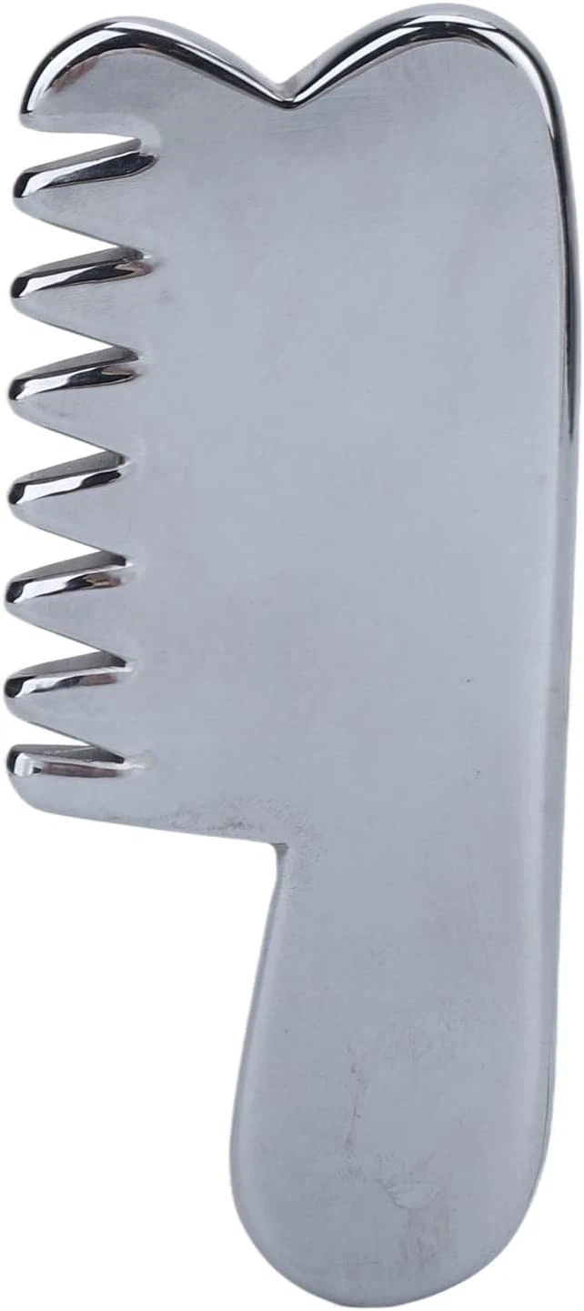 Grzebień do masażu z kamieniem terahercowym Gua Sha